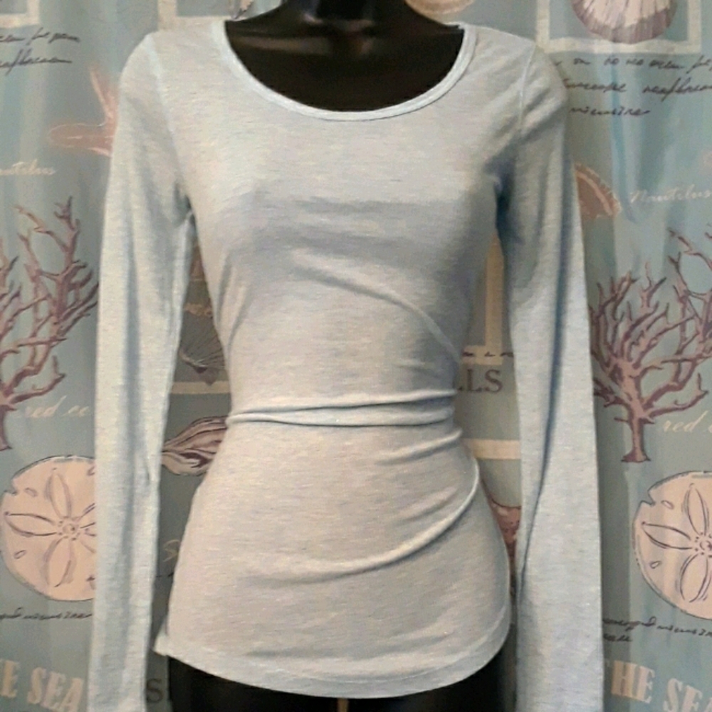 Mossimo Light Blue Shimmer Long Sleeve Tee